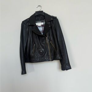 Treasure & Bond Classic Black Leather Motto Jacket